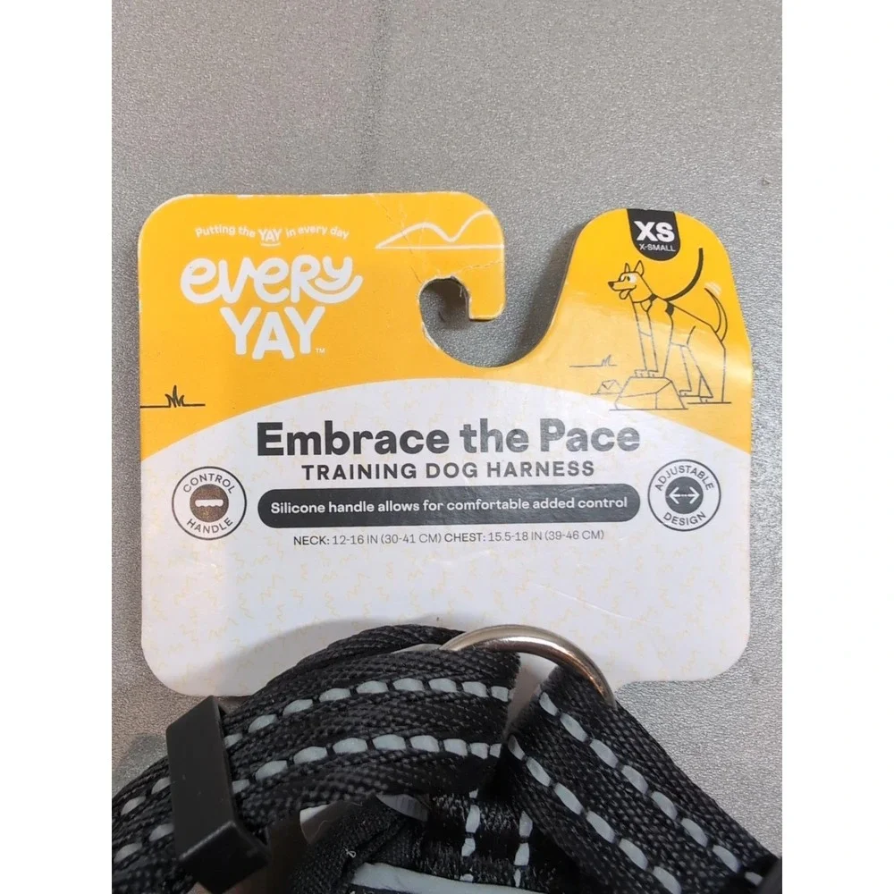 EveryYay Embrace the Pace Training Dog Harness Black XS Reflective Mesh Handle